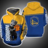 NBA Golden State Warriors Blue Yellow Baby Groot Pullover Hoodie