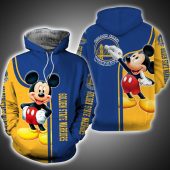 NBA Golden State Warriors Blue Yellow Mickey Pullover Hoodie