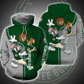 NBA Milwaukee Bucks Green Gray Tom And Jerry Pullover Hoodie