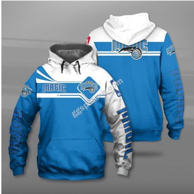 NBA Orlando Magic Blue White Pullover Hoodie V10