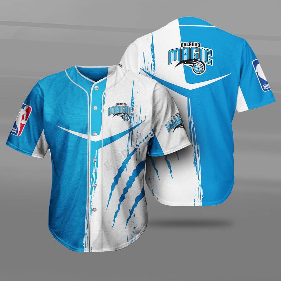 NBA Orlando Magic Blue White Scratch Baseball Jersey V11 NBA Orlando Magic Blue White Scratch Baseball Jersey V11