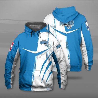 NBA Orlando Magic Blue White Scratch Pullover Hoodie V11