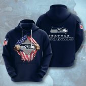 NFL Seattle Seahawks Tearing Open Logo Pullover Hoodie