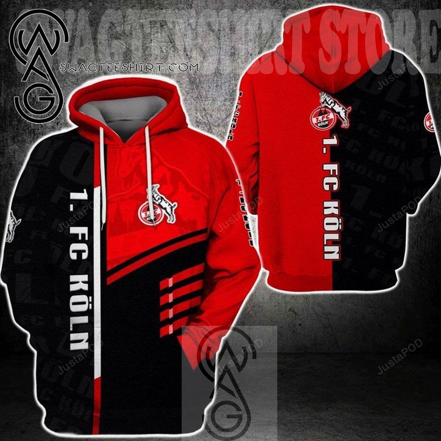 1. FC K?ln Red Black Pullover Hoodie 1. FC K?ln Red Black Pullover Hoodie
