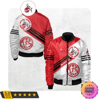 1. FC K?ln Bundesliga Red White Bomber Jacket