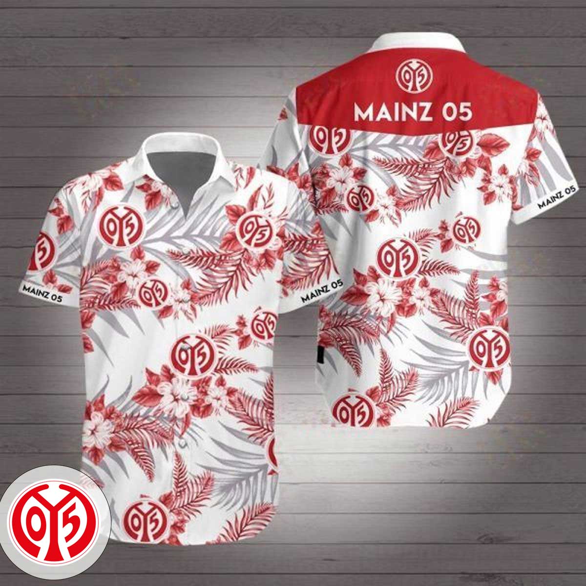 1. FSV Mainz 05 Tropical Flower Hawaiian Shirt 1. FSV Mainz 05 Tropical Flower Hawaiian Shirt