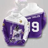 NFL Minnesota Vikings Adam Thielen Purple White Pullover Hoodie