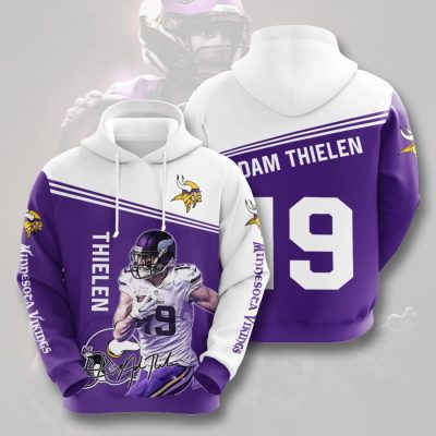 NFL Minnesota Vikings Adam Thielen Purple White Pullover Hoodie