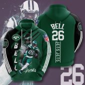 NFL New York Jets Le'Veon Bell Green Black Stripes Pullover Hoodie
