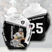 NFL Oakland Raiders Fred Biletnikoff Black White Pullover Hoodie