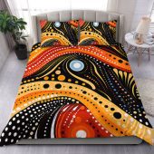 Australia Aboriginal Bedding Set - Traditional Australian Aboriginal Native Design (Black) Ver 1 Bedding Set