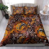 Australia Aboriginal Inspired Bedding Set - Kangaroo Aboiginal Inspired Dot Painting Style