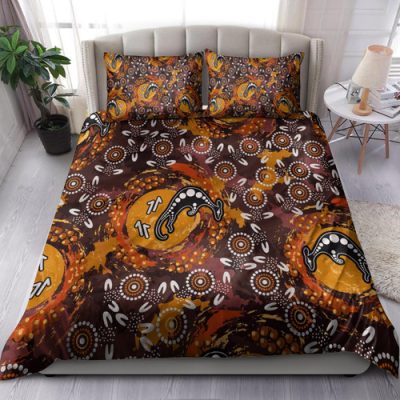 Australia Aboriginal Inspired Bedding Set - Kangaroo Aboiginal Inspired Dot Painting Style