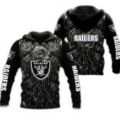 NFL Las Vegas Raiders Silver Rose Black Pullover Hoodie