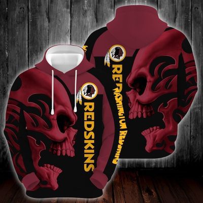 NFL Washington Redskins Red Skull Version Pullover Hoodie