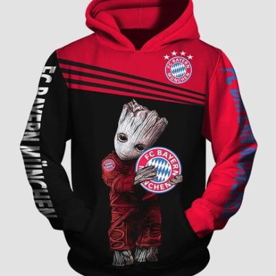 Bayern Munich Red Black Baby Groot Pullover Hoodie