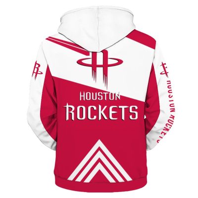 NBA Houston Rockets Red White Pullover Hoodie V2