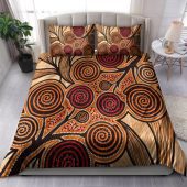 Australia Aboriginal Inspired Bedding Set - Indigenous Tree Aboriginal Inspired Dot Painting Style