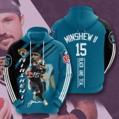 NFL Jacksonville Jaguars Gardner Minshew Teal Black Stripes Pullover Hoodie