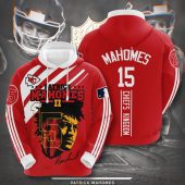 NFL Kansas City Chiefs Patrick Mahomes II Red White Stripes Pullover Hoodie