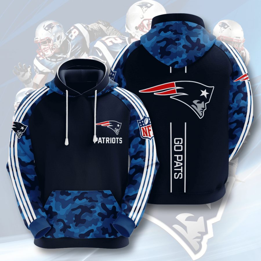NFL New England Patriots Blue Camo Pullover Hoodie NFL New England Patriots Blue Camo Pullover Hoodie