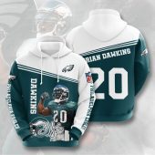 NFL Philadelphia Eagles Brian Dawkins Green White Pullover Hoodie