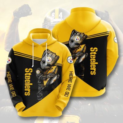 NFL Pittsburgh Steelers Baby Groot Pullover Hoodie