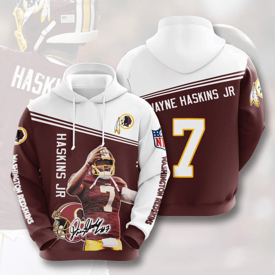 NFL Washington Redskins Dwayne Haskins Burgundy White Pullover Hoodie NFL Washington Redskins Dwayne Haskins Burgundy White Pullover Hoodie