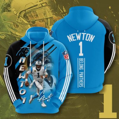 NFL Carolina Panthers Cam Newton Panther Blue Black Pullover Hoodie