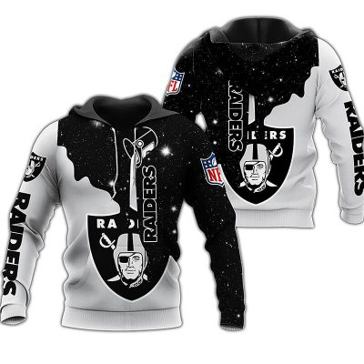 NFL Las Vegas Raiders Silver Black Pullover Hoodie