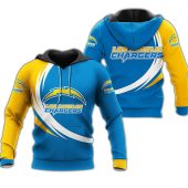 NFL Los Angeles Chargers Blue Golden Pullover Hoodie V11