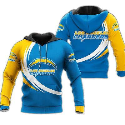 NFL Los Angeles Chargers Blue Golden Pullover Hoodie V11