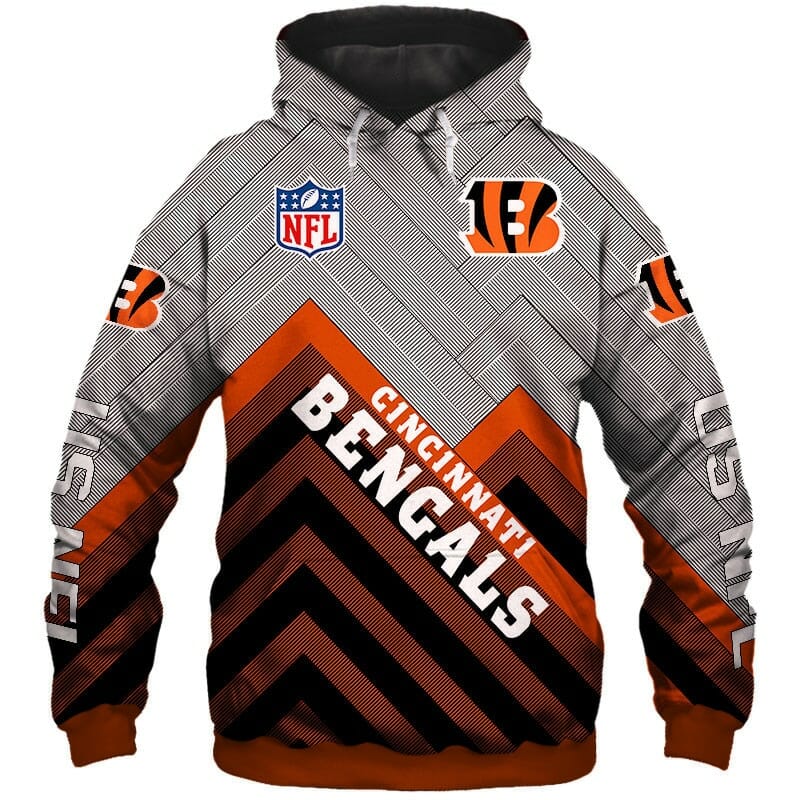 NFL Cincinnati Bengals Grey Orange Pullover Hoodie NFL Cincinnati Bengals Grey Orange Pullover Hoodie
