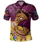 Brisbane Broncos Naidoc Week Polo Shirt - Custom Brisbane Broncos Naidoc Week For Our Elders Aboriginal Inspired