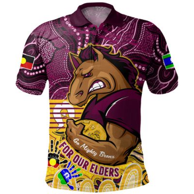 Brisbane Broncos Naidoc Week Polo Shirt - Custom Brisbane Broncos Naidoc Week For Our Elders Aboriginal Inspired