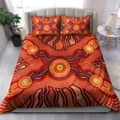 Australia Aboriginal Inspired Bedding Set - Indigenous Connection Aboiginal Inspired Dot Painting Style
