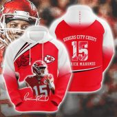 NFL Kansas City Chiefs Patrick Mahomes II Red White Pullover Hoodie V2