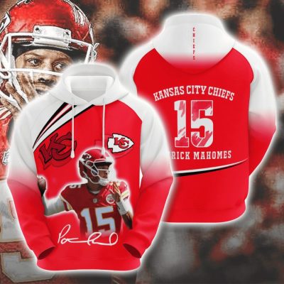 NFL Kansas City Chiefs Patrick Mahomes II Red White Pullover Hoodie V2