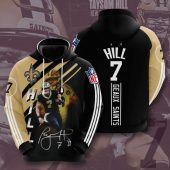 NFL New Orleans Saints Taysom Hill Old Gold Black Stripes Pullover Hoodie
