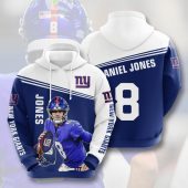 NFL New York Giants Daniel Jones Dark Blue White Pullover Hoodie