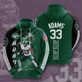 NFL New York Jets Jamal Adams Green Black Stripes Pullover Hoodie