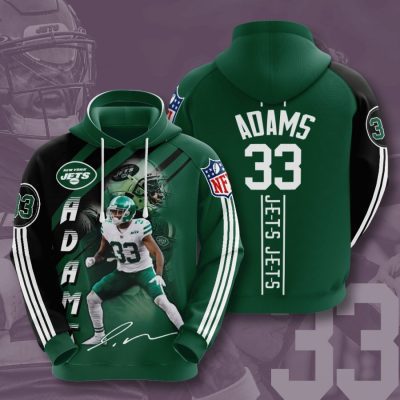 NFL New York Jets Jamal Adams Green Black Stripes Pullover Hoodie