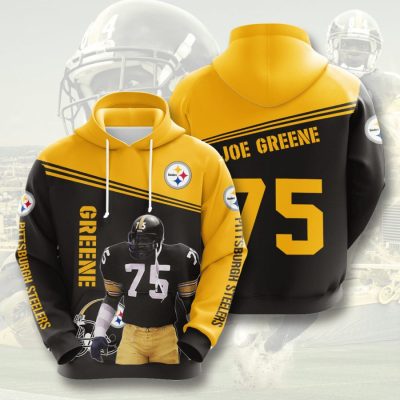 NFL Pittsburgh Steelers Joe Greene Black Gold Pullover Hoodie