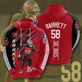 NFL Tampa Bay Buccaneers Shaquil Barrett Red Pewter Stripes Pullover Hoodie