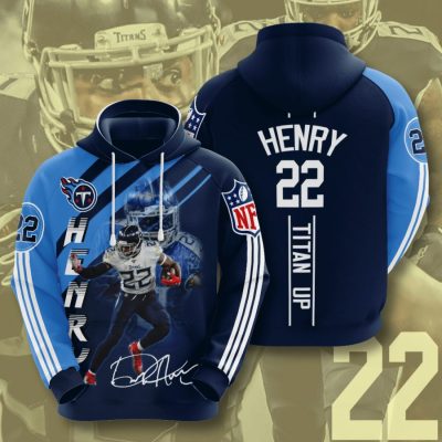 NFL Tennessee Titans Derrick Henry Navy Titans Blue Stripes Pullover Hoodie