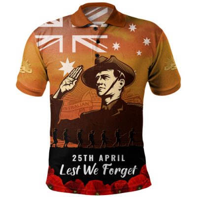 Australia Polo Shirt Anzac Day Soldiers Salute To Remember Of Our Heroes