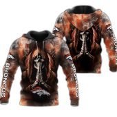 NFL Denver Broncos Skull Smoke Pullover Hoodie
