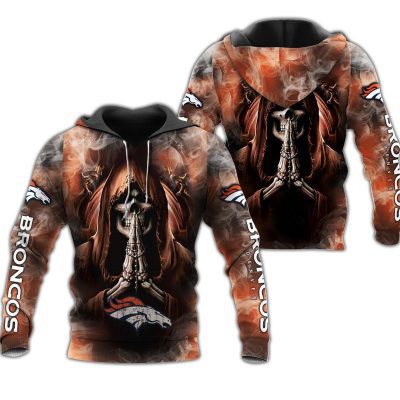 NFL Denver Broncos Skull Smoke Pullover Hoodie