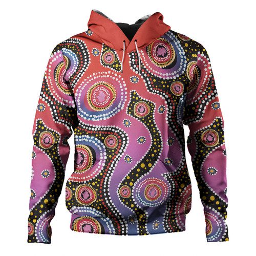 Australia Aboriginal Hoodie - Aboriginal Background Featuring Dot Design Hoodie Australia Aboriginal Hoodie - Aboriginal Background Featuring Dot Design Hoodie