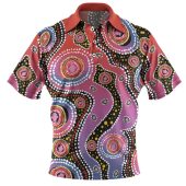 Australia Aboriginal Polo Shirt - Aboriginal Background Featuring Dot Design Polo Shirt